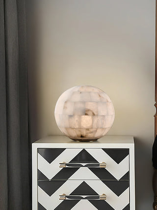 Spherical Alabaster Ball Table Lamp