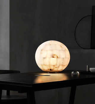 Spherical Alabaster Ball Table Lamp