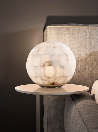 Spherical Alabaster Ball Table Lamp