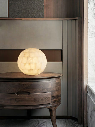 Spherical Alabaster Ball Table Lamp