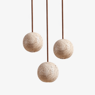 Spherical Cassia Travertine Pendant Light