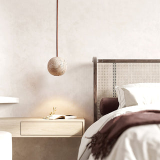 Spherical Cassia Travertine Pendant Light