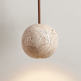 Spherical Cassia Travertine Pendant Light