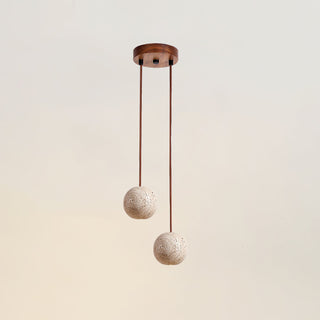 Spherical Cassia Travertine Pendant Light
