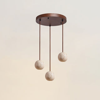Spherical Cassia Travertine Pendant Light