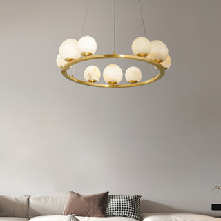 Spherical Tagliato Alabaster Chandelier