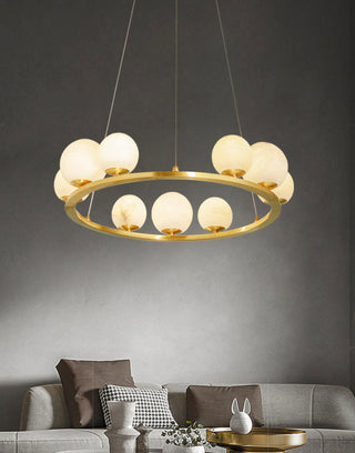 Spherical Tagliato Alabaster Chandelier