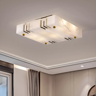 Square Alabaster Gold Ceiling Lamp