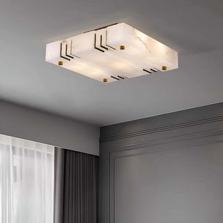 Square Alabaster Gold Ceiling Lamp