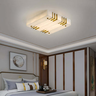 Square Alabaster Gold Ceiling Lamp