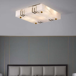 Square Alabaster Gold Ceiling Lamp