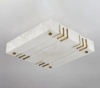 Square Alabaster Gold Ceiling Lamp