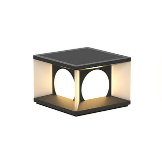 Square Courtyard Eclipse Cube Outdoor Lamp