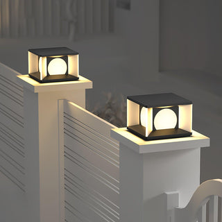 Square Courtyard Eclipse Cube Outdoor Lamp