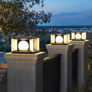 Square Courtyard Eclipse Cube Outdoor Lamp