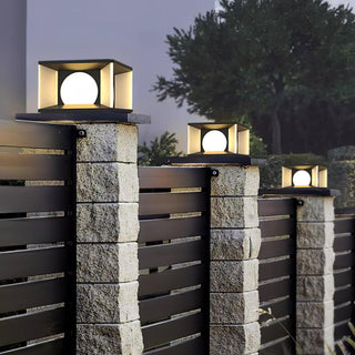 Square Courtyard Eclipse Cube Outdoor Lamp