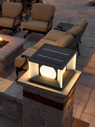 Square Courtyard Eclipse Cube Outdoor Lamp