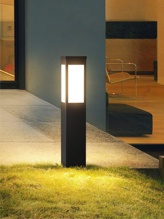 Square Modern Bollard Outdoor Light