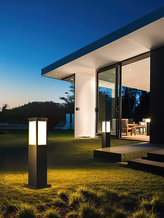 Square Modern Bollard Outdoor Light