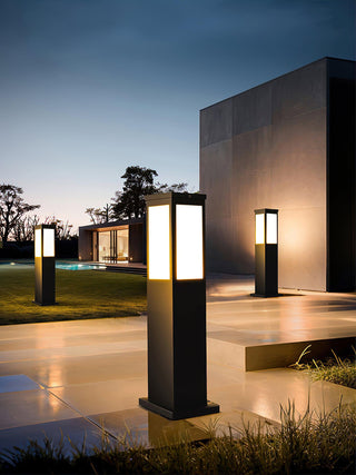 Square Modern Bollard Outdoor Light