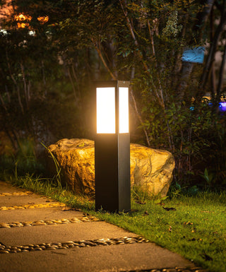 Square Modern Bollard Outdoor Light