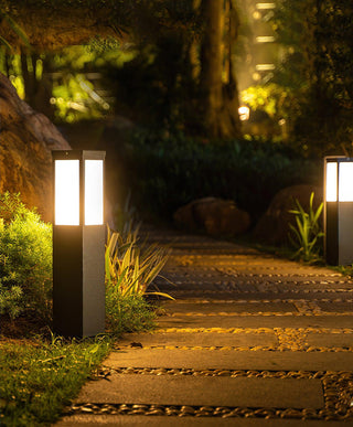 Square Modern Bollard Outdoor Light