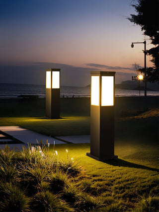 Square Modern Bollard Outdoor Light