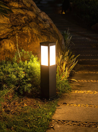 Square Modern Bollard Outdoor Light