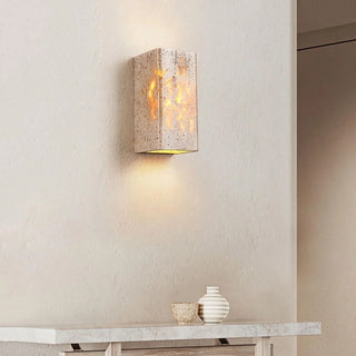 Square Rectangular Travertine Wall Lamp