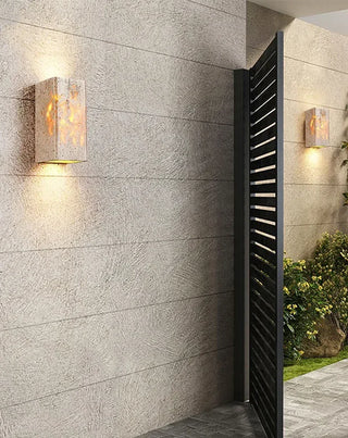 Square Rectangular Travertine Wall Lamp