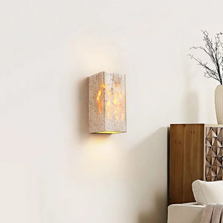 Square Rectangular Travertine Wall Lamp