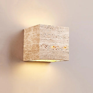 Square Rectangular Travertine Wall Lamp