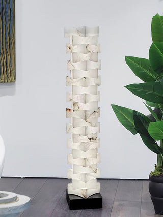 Stacked Alabaster Squares Floor Lamp