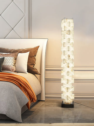 Stacked Alabaster Squares Floor Lamp