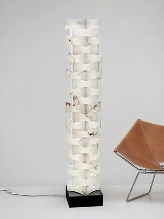 Stacked Alabaster Squares Floor Lamp