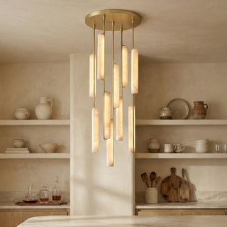 Stalactite Waterfall Linear Alabaster Chandelier