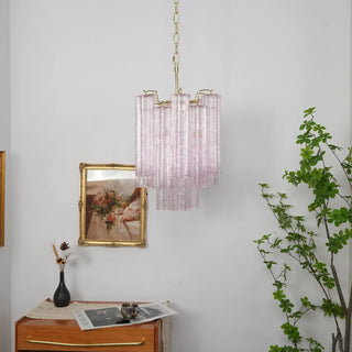 Star-Shaped Addis Ribbed Glass Chandelier