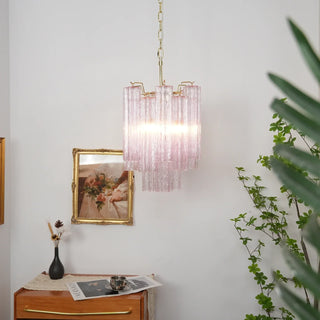 Star-Shaped Addis Ribbed Glass Chandelier