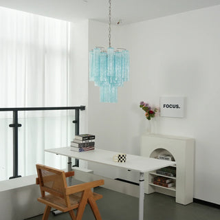 Star-Shaped Addis Ribbed Glass Chandelier