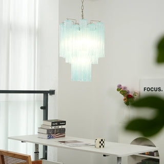 Star-Shaped Addis Ribbed Glass Chandelier