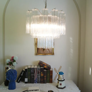 Star-Shaped Addis Ribbed Glass Chandelier