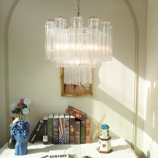 Star-Shaped Addis Ribbed Glass Chandelier