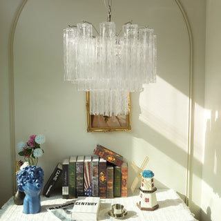 Star-Shaped Addis Ribbed Glass Chandelier
