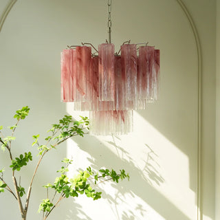 Star-Shaped Addis Ribbed Glass Chandelier