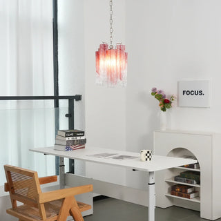 Star-Shaped Addis Ribbed Glass Chandelier
