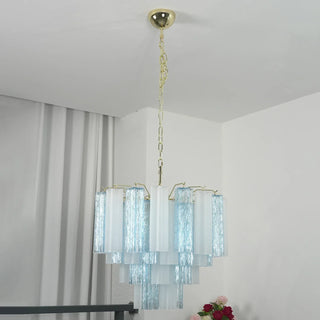 Star-Shaped Addis Ribbed Glass Chandelier