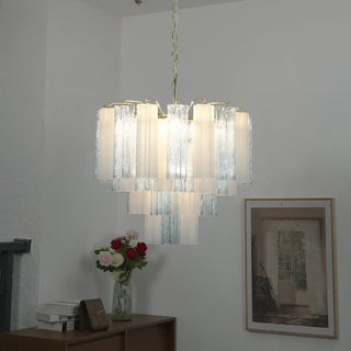 Star-Shaped Addis Ribbed Glass Chandelier