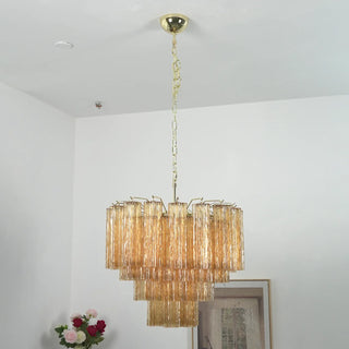 Star-Shaped Addis Ribbed Glass Chandelier