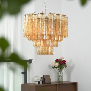 Star-Shaped Addis Ribbed Glass Chandelier