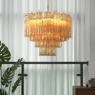 Star-Shaped Addis Ribbed Glass Chandelier
